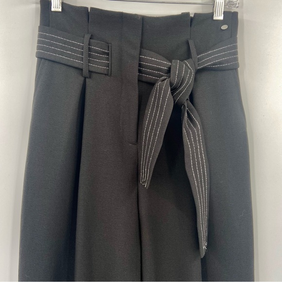 NWT Topshop Paperbag High Waist Black Career Trousers 4 - Picture 10 of 10